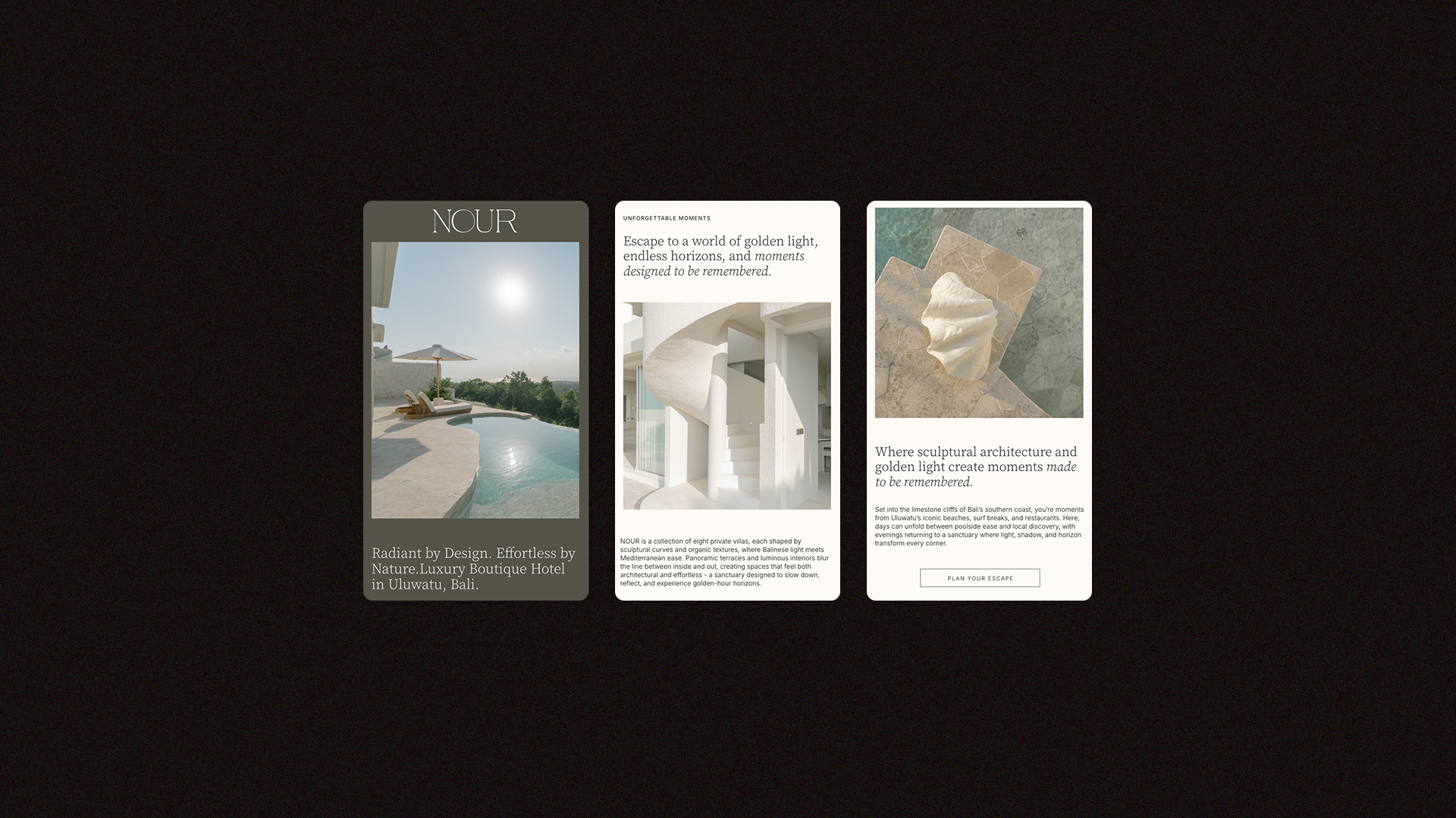 Nour Uluwatu – Home Page Landing