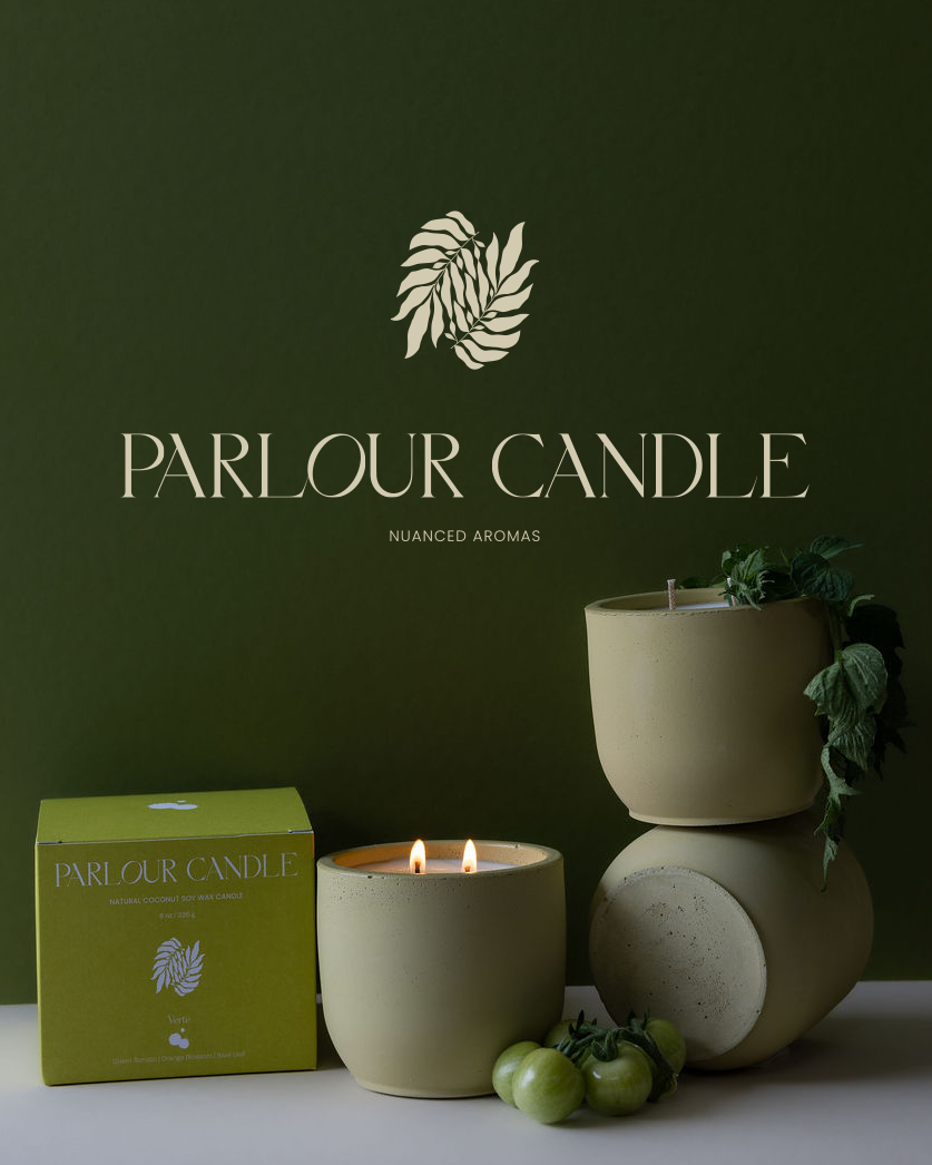 Parlour Candle – Box Packaging & Color Development & Iconography Design