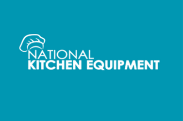 Logo for National Kitchen Equipment with a chef's hat icon