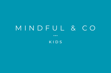 Teal background with white text reading 'MINDFUL & CO KIDS'