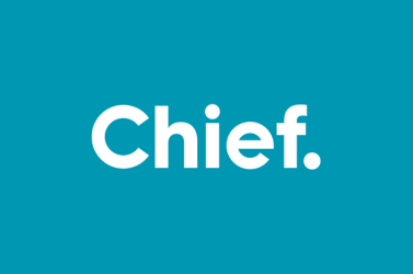 The word 'Chief.' written in bold white letters on a teal background.