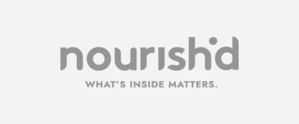 Nourish logo with the slogan 'What's Inside Matters' in gray text on a light gray background.
