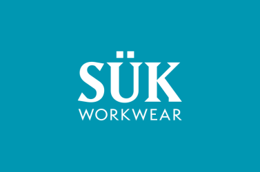 SÜK Workwear logo on a teal background