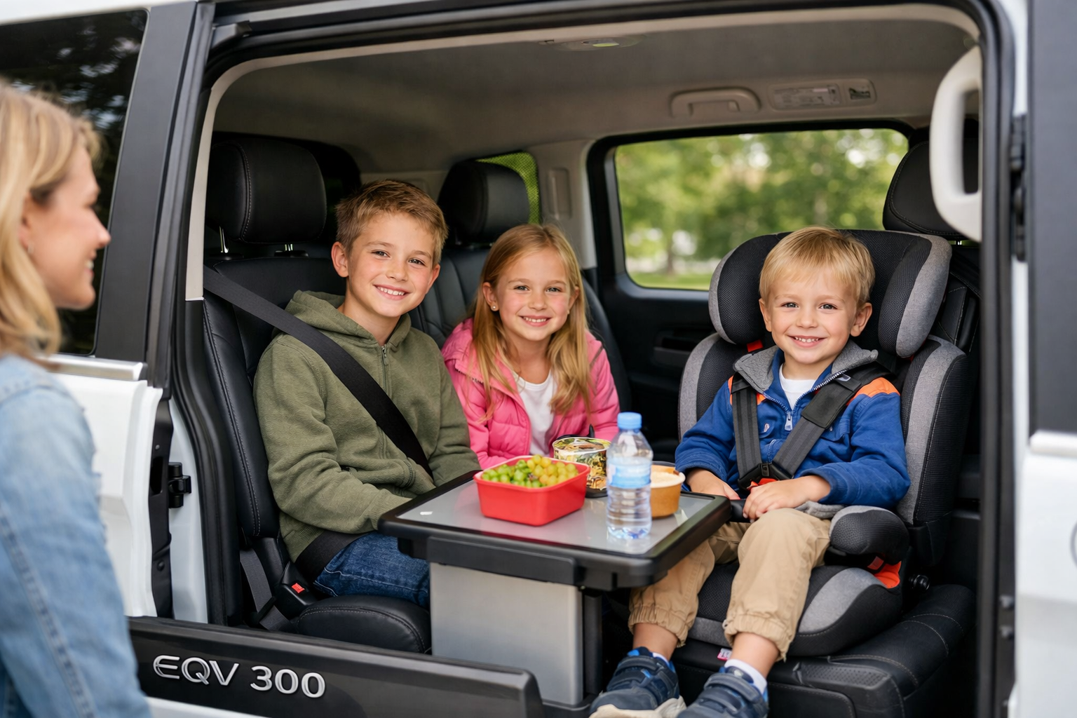 Mercedes EQV van used for hourly chauffeur booking service