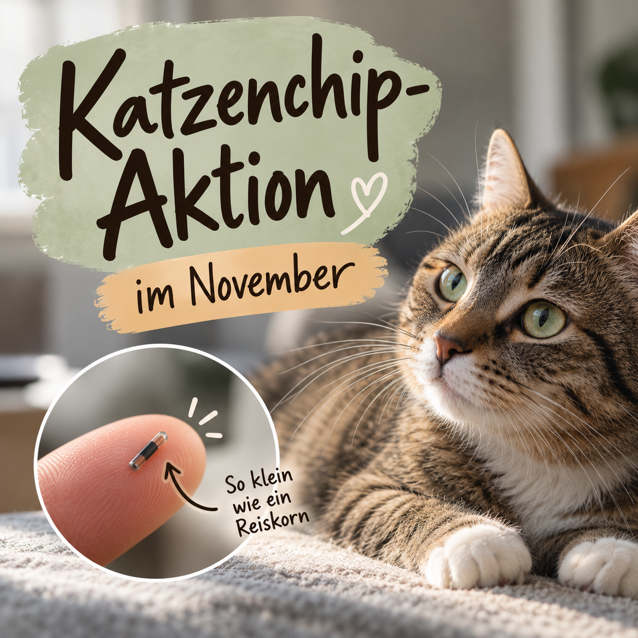 Katzenchipaktion im November – kleine Massnahme, grosser Schutz