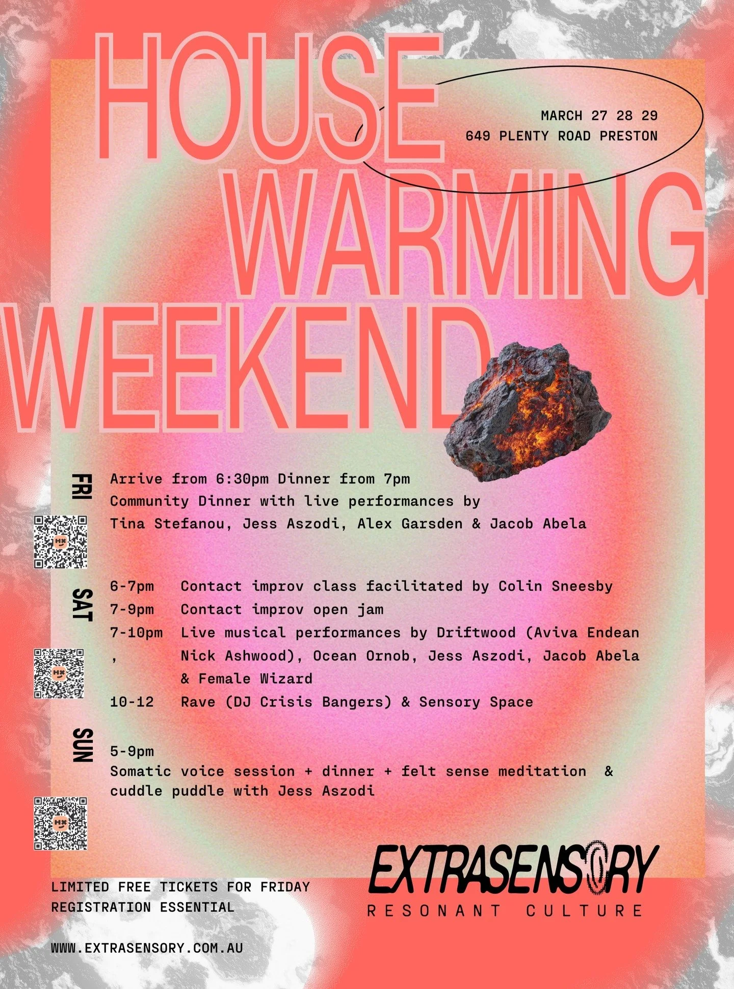 🌋 We're looking forward to seeing your beloved faces this coming week 

🌋 Are we seeing you for dinner, on the dance floor? Will you share your voice with us? 

🌋 We invite you to be with us. Call it a date? A gathering?