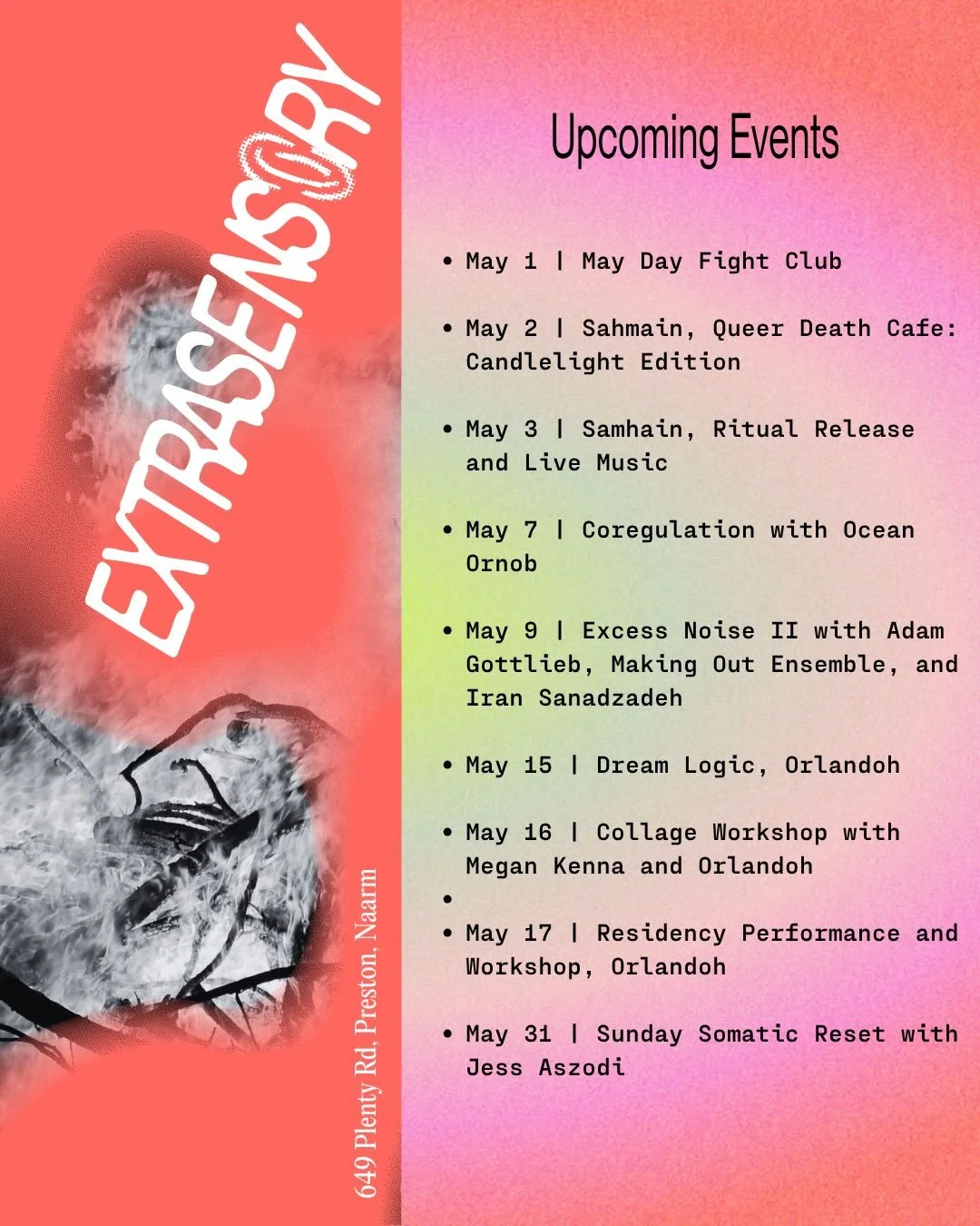 This week at @exs_space, happy full moon&hellip; dearly beloveds.

Come release your joys and woes, with bodily pressure, with voice, with the burning of what needs to be let go. ||