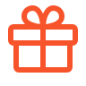 Icono de un regalo de color naranja