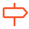 Un signo de dirección con flecha apuntando a la derecha.