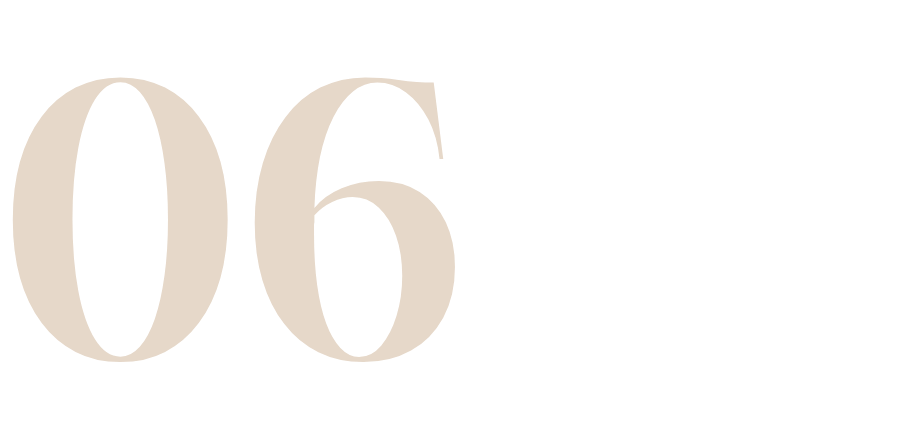 Número 06 en color beige sobre fondo transparente.