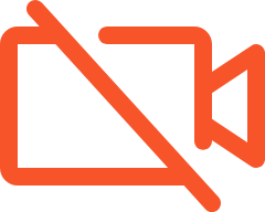 Ícono de cámara de video con línea diagonal que indica desactivada.