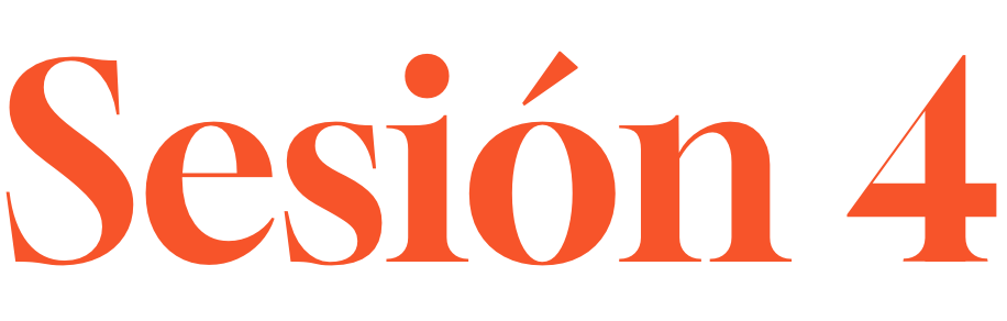 Texto que dice 'Sesión 4' en letras grandes y de color rojo