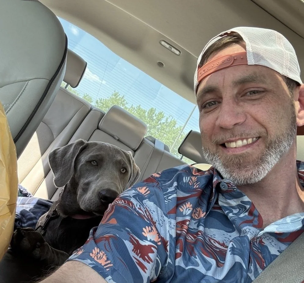 Person with his dog.