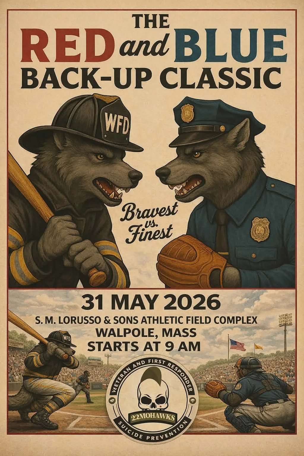 Red and Blue Backup Classic w/ 22Mohawks