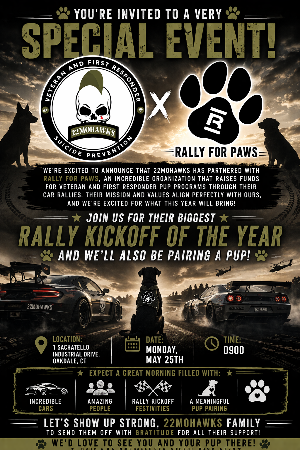 22Mohawks &amp; Rally for paws Kickoff!