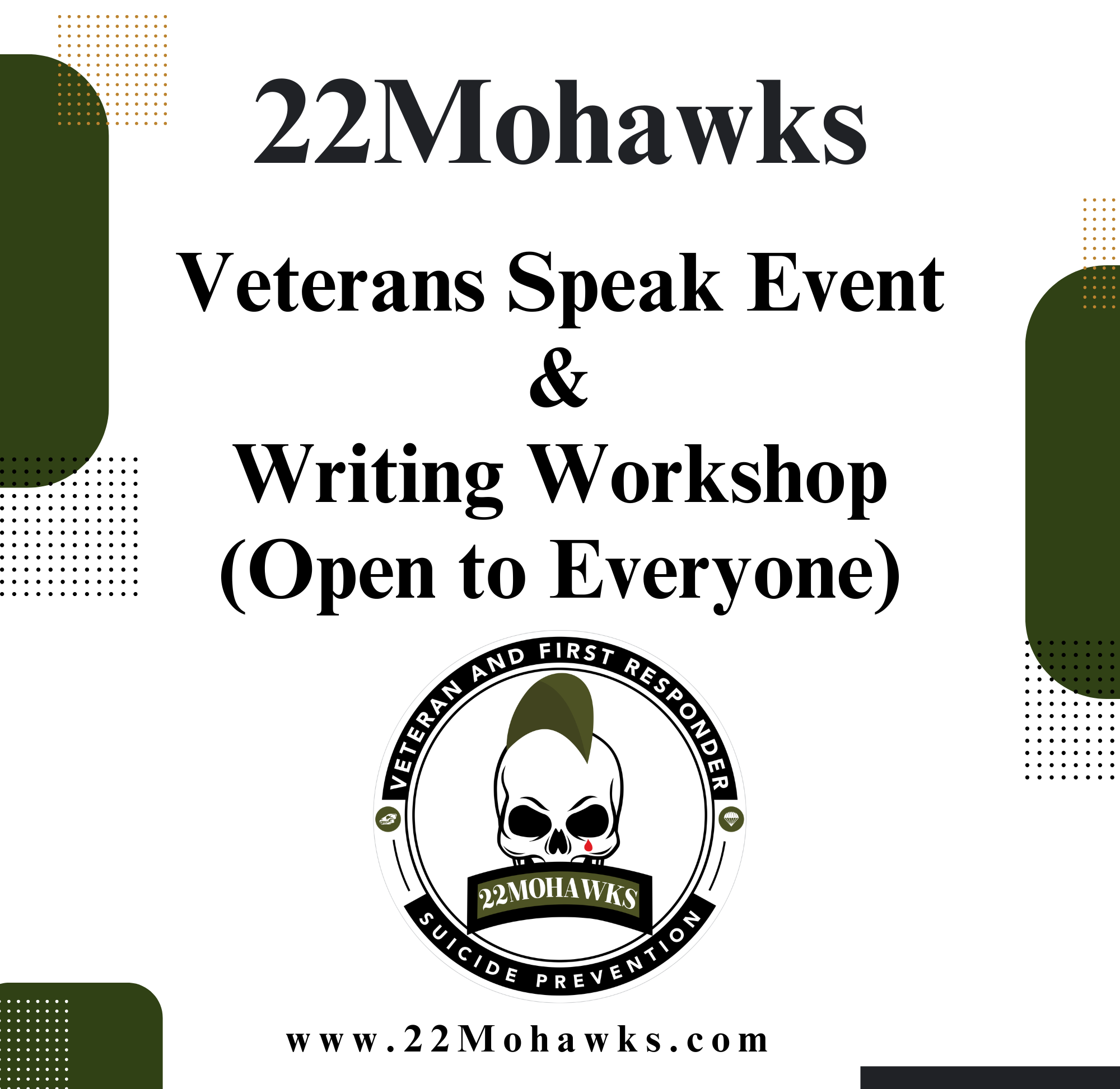 Writing Work shop (Open to all) &amp; Veterans Speak Application