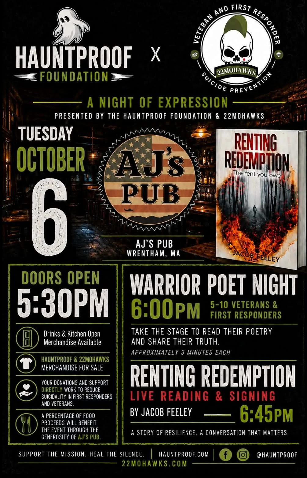 22Mohawks &amp; Hauntproof - warrior poet night