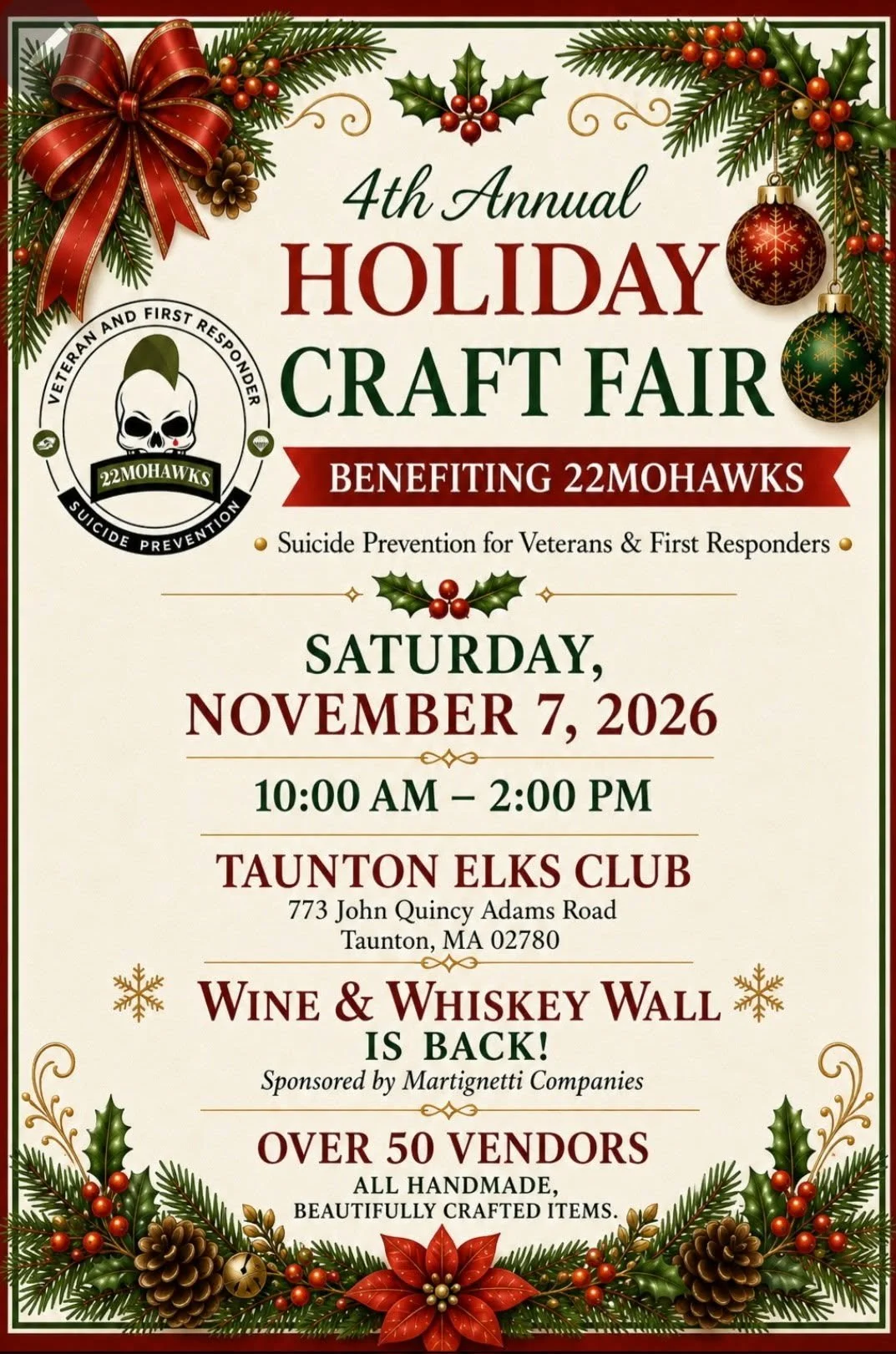 HOLIDAY CRAFT FAIR BENEFITING 22MOHAWKS