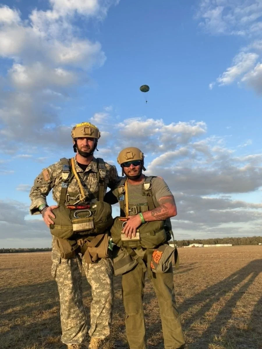 Two soldiers during training.