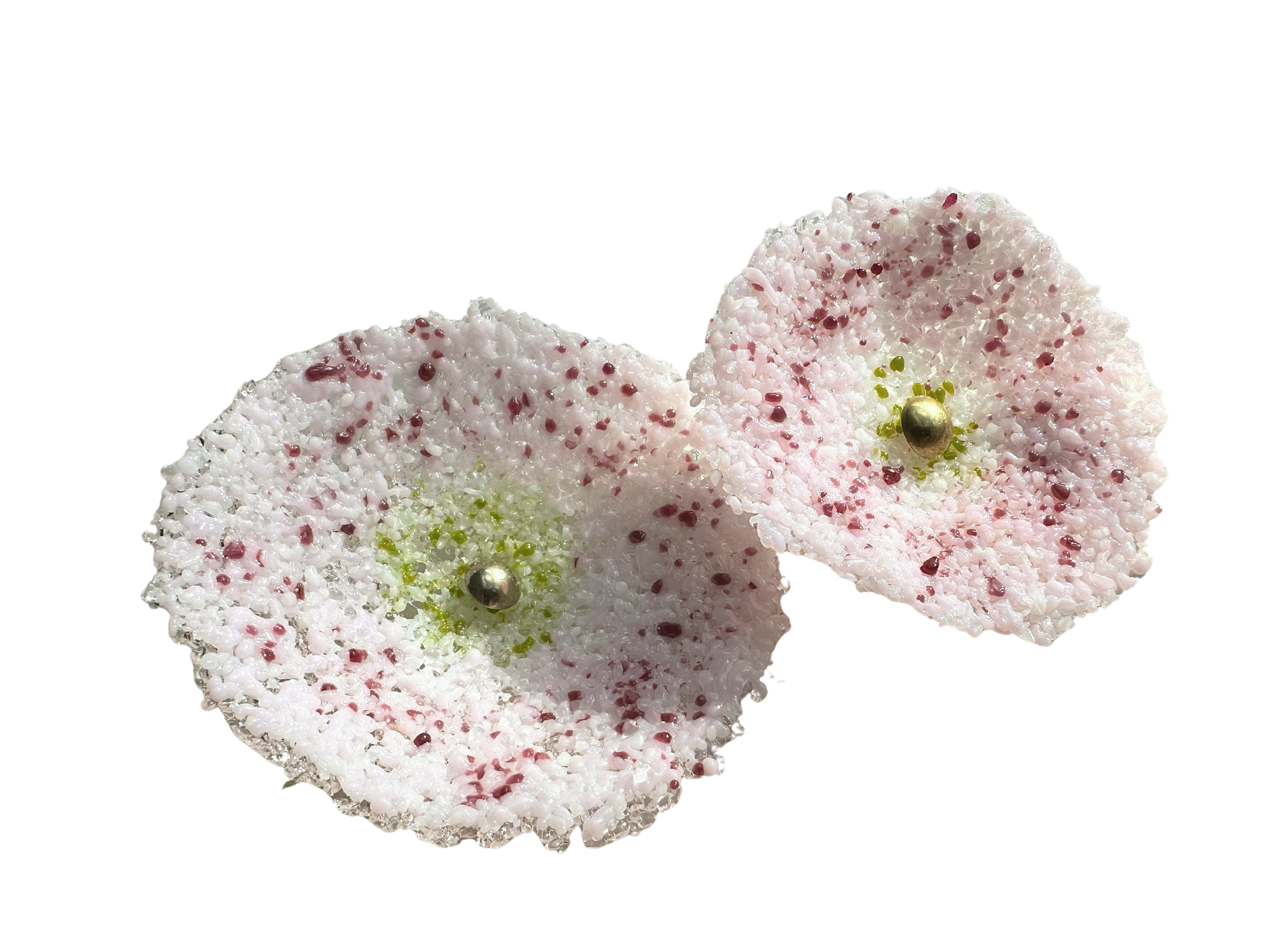 Glazen bloemen, glas fusen, geschikt voor tuin.