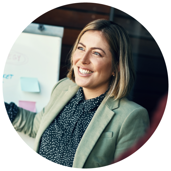 Smiling female programme manager