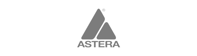 Astera logo with a triangle and the brand name beneath