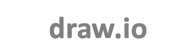 The image features a logo for draw.io, with the text 'draw.io' in gray on a black background.