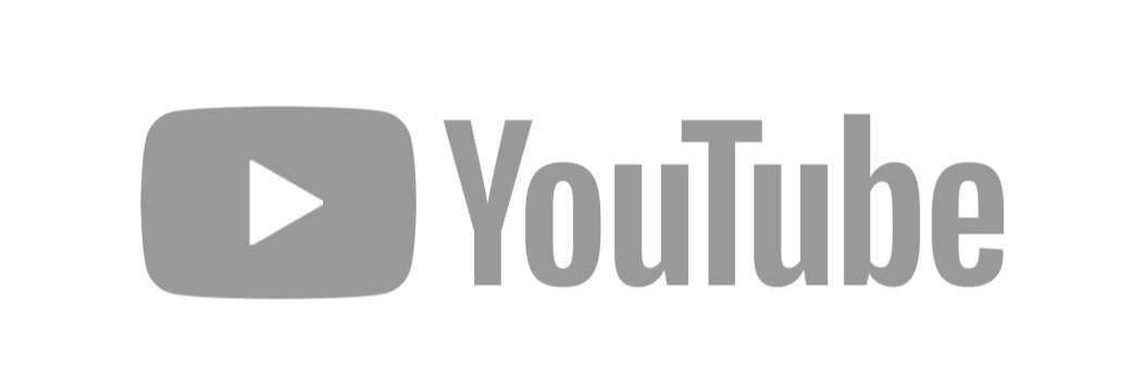 Gray YouTube logo with a play button icon and the word "YouTube".