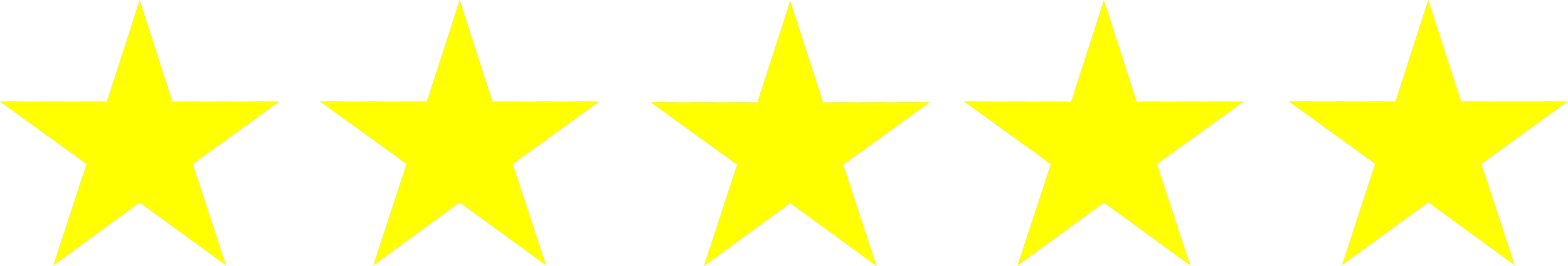 Five yellow stars displayed in a horizontal row.