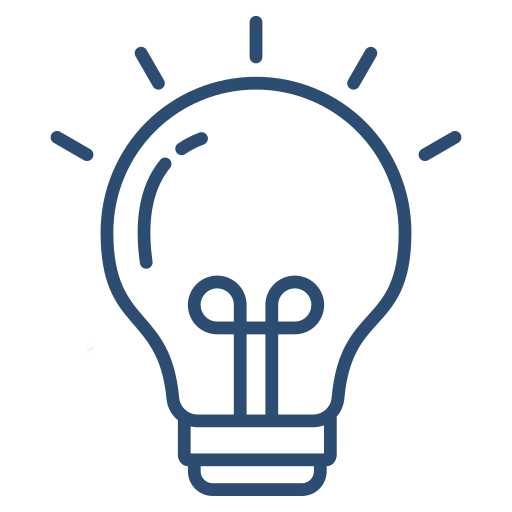 Illustration einer Glühbirne, die eine Idee symbolisiert.