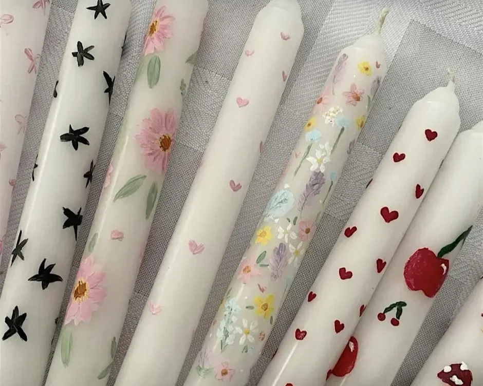 Hand painted candles