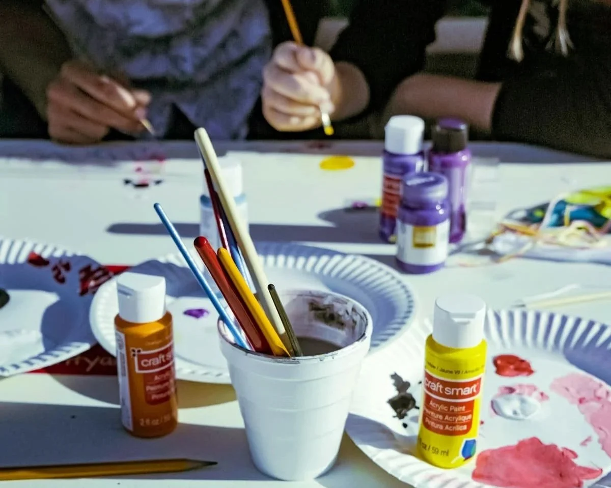 Kids doing arts and crafts
