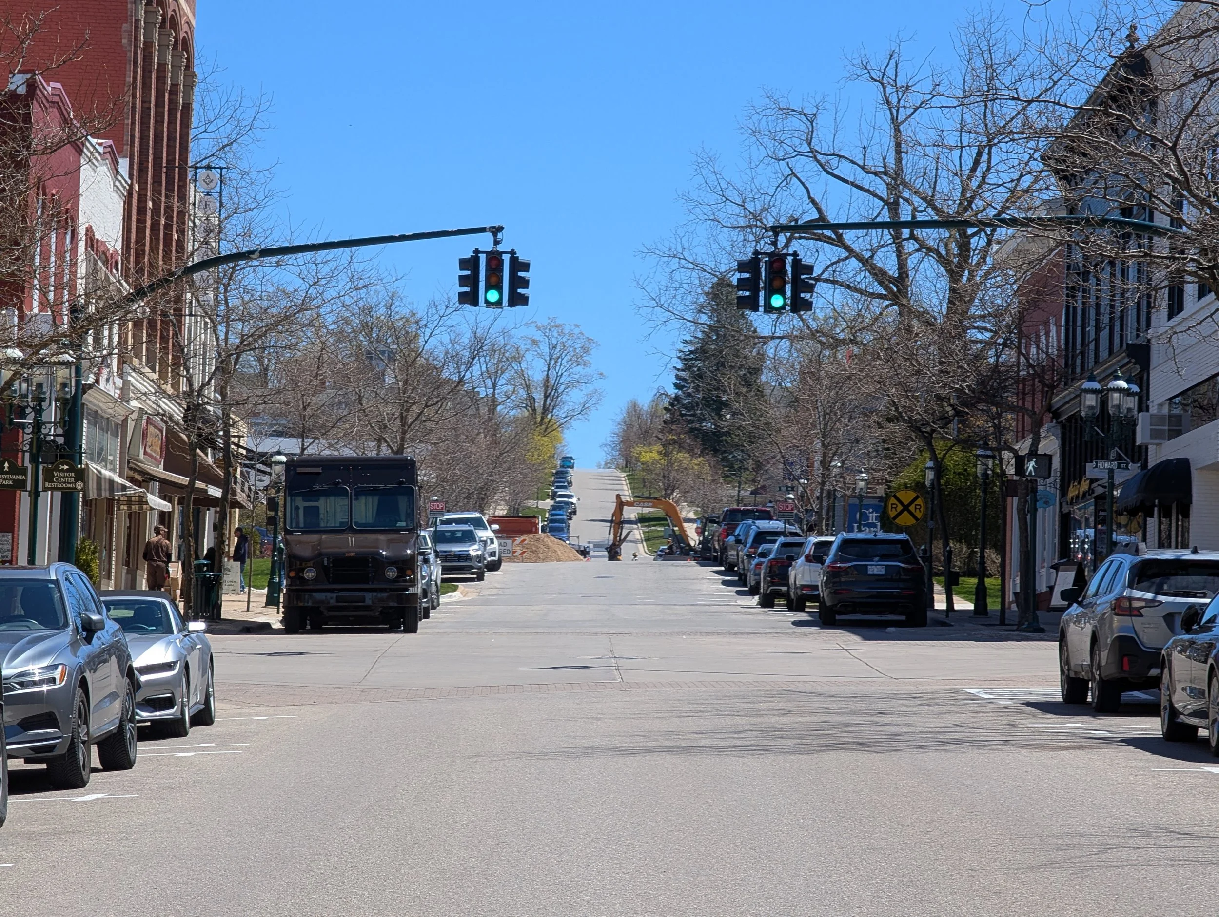 Downtown Petoskey Gaslight District on a sunny day