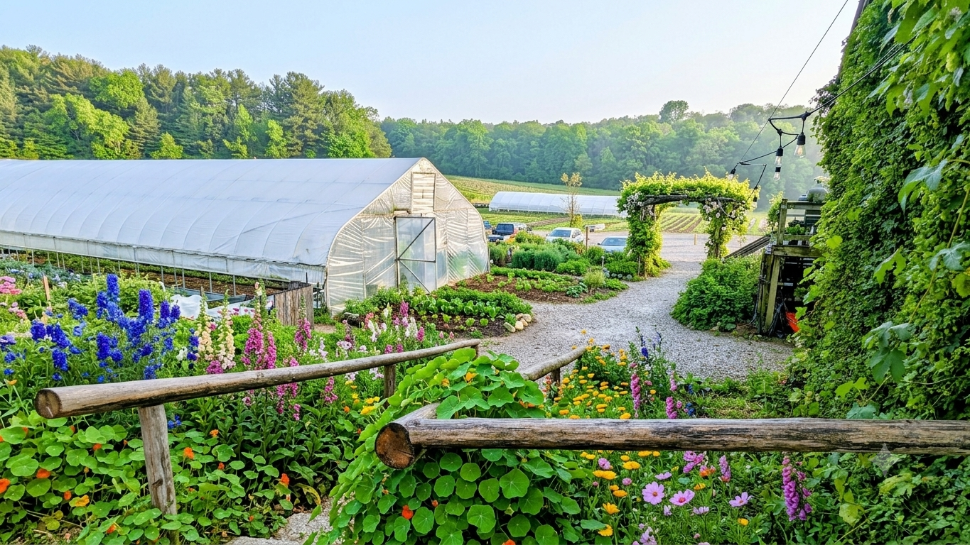 Pond Hill Summer beautiful vibrant flowers