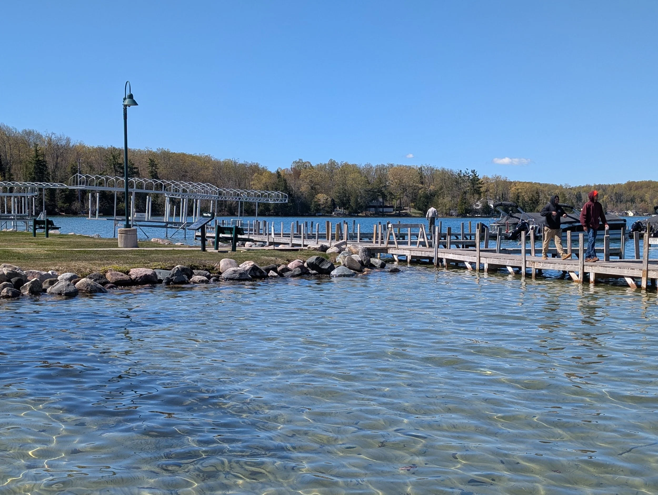 Walloon Lake waterfront in Northern Michigan in spring