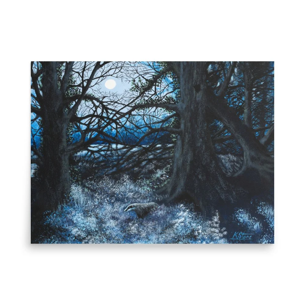 PRINT, 'Badger Wood', By Kay Stone Artwork