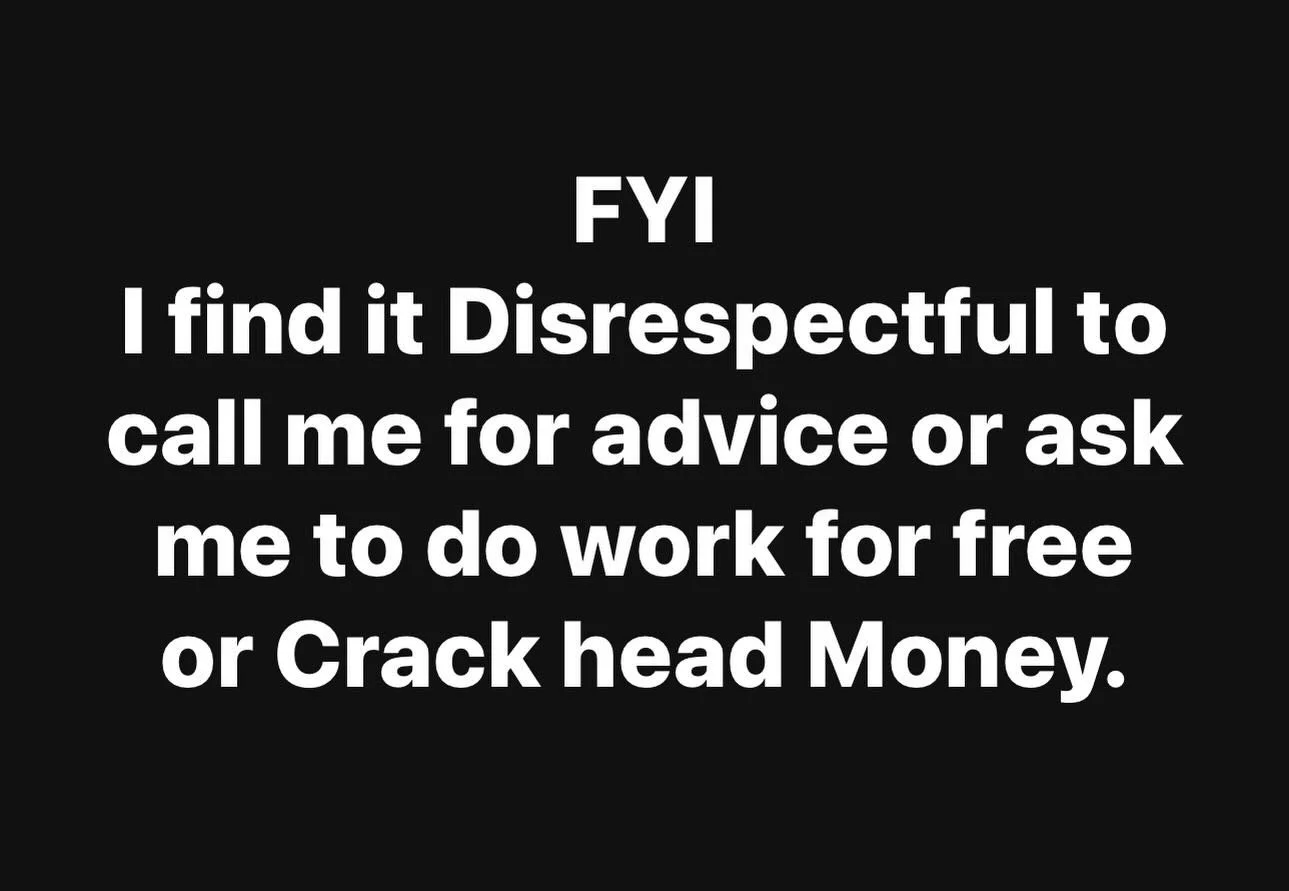 I&rsquo;m Established. You&rsquo;re trying to get there.  I don&rsquo;t work or give advice for free. #selfsaidit #superproducerself #musicbusiness www.superproducerself.com