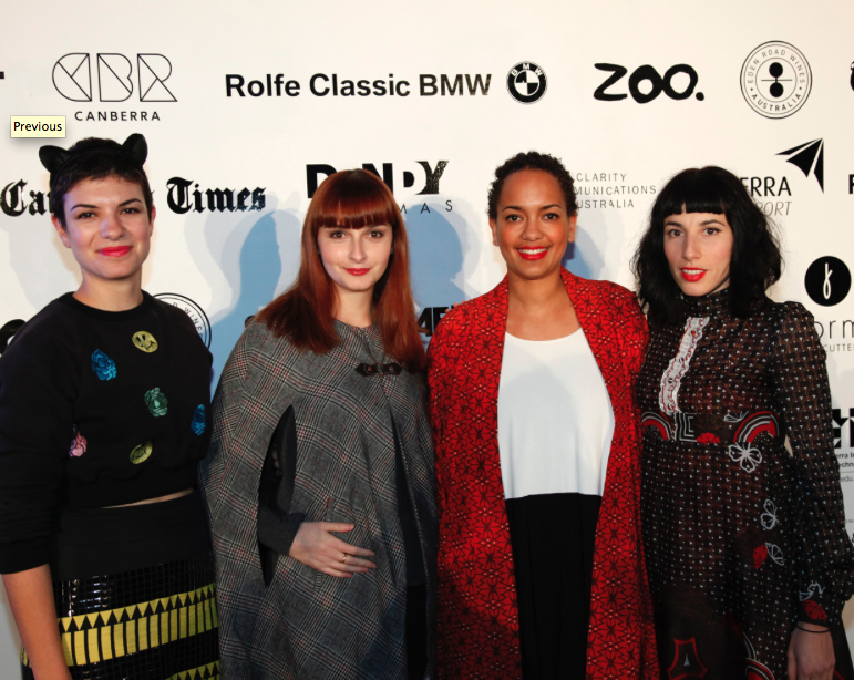 Me and the bloggers! Left to right: Georgia and Cheney from Red Magpie, me and Gina Poulakis of G.Ginchy.