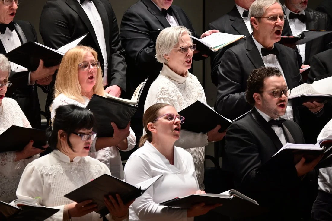 Chorus singing in the holiday concert