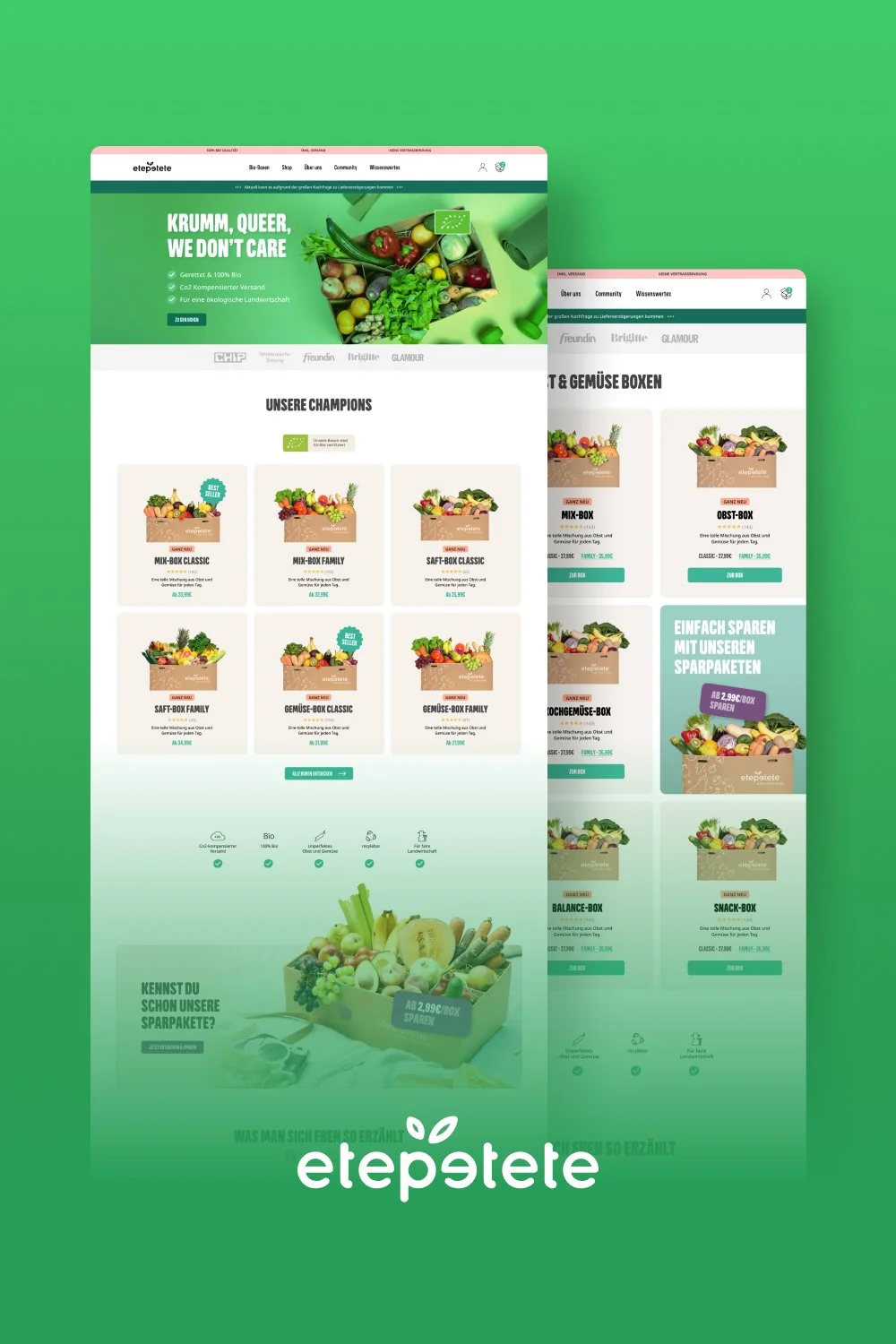 etepetete Conceptual UI/UX Optimization