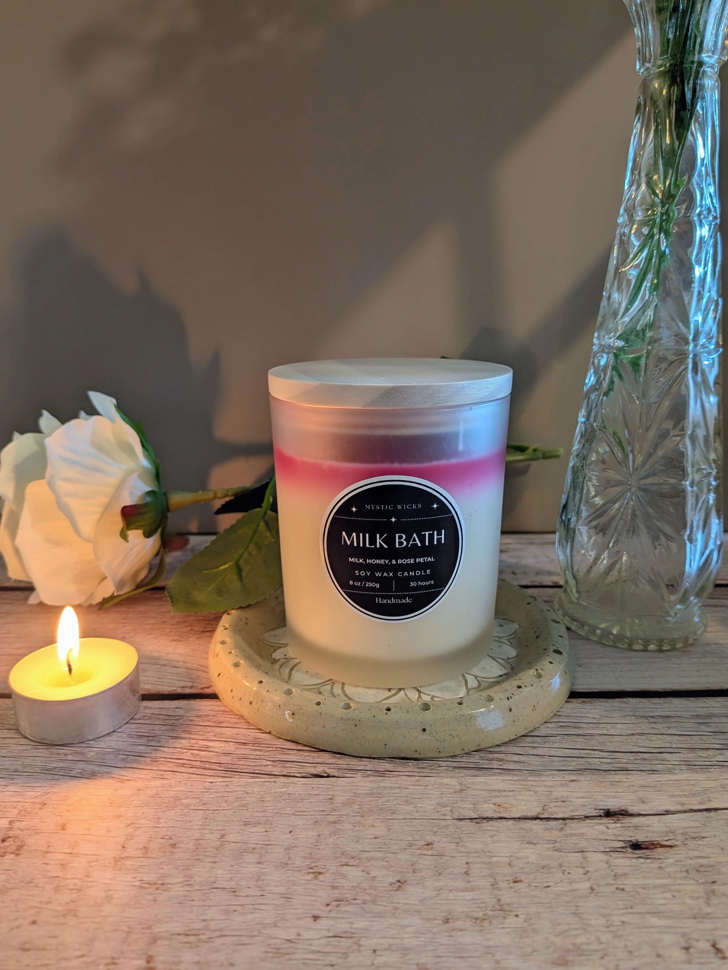 Milk Bath Milk, Honey, and Rose Petal Candle