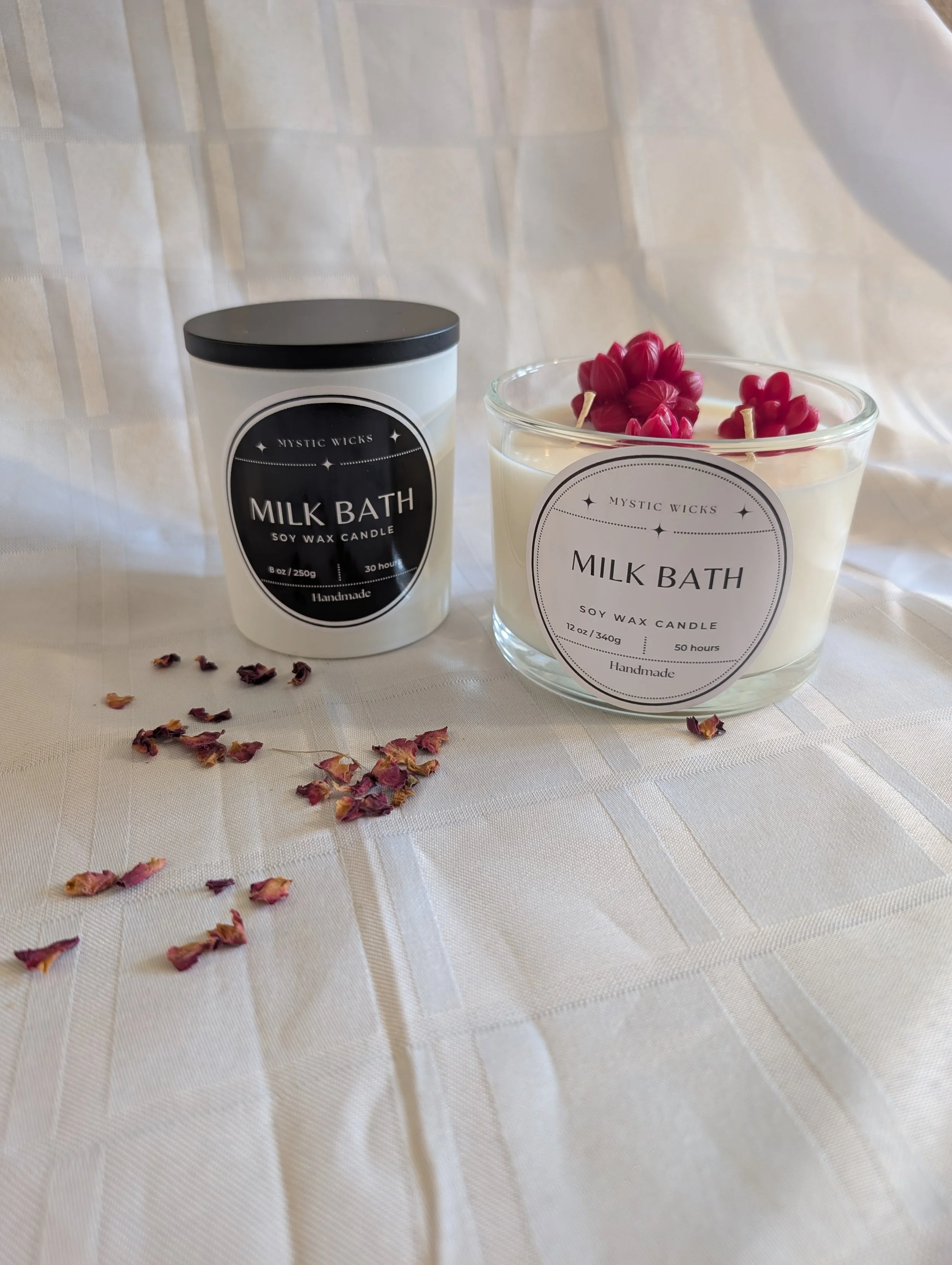 Milk Bath Milk, Honey, and Rose Petal Candle