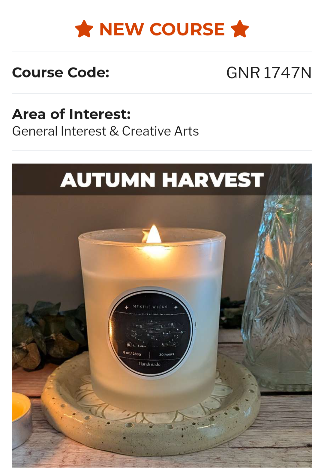 Fall Candle Making Workshop