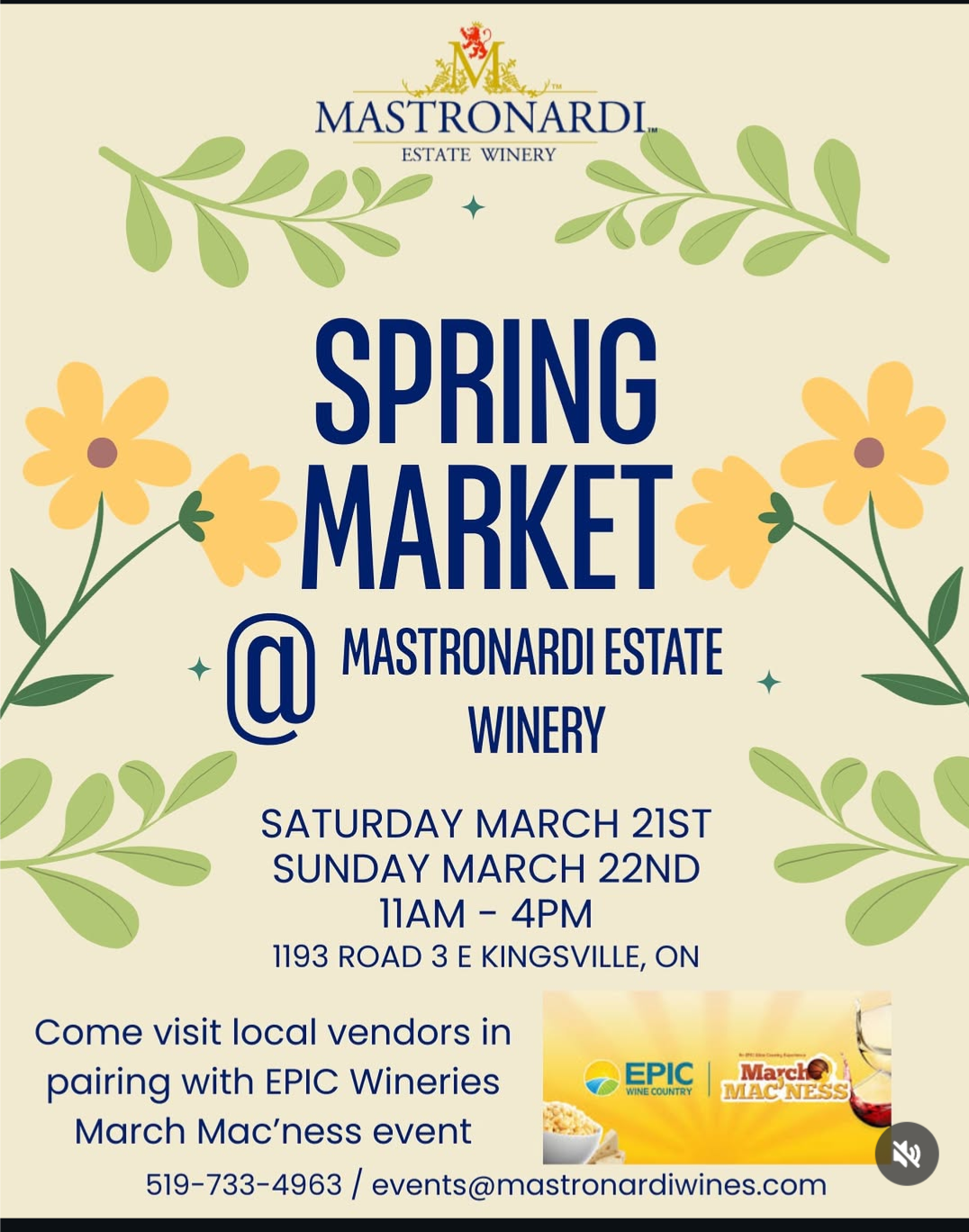 Spring Market at Mastronardi Estate Winery