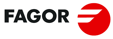 FAGOR Logo mit schwarzem Text und rotem Symbol