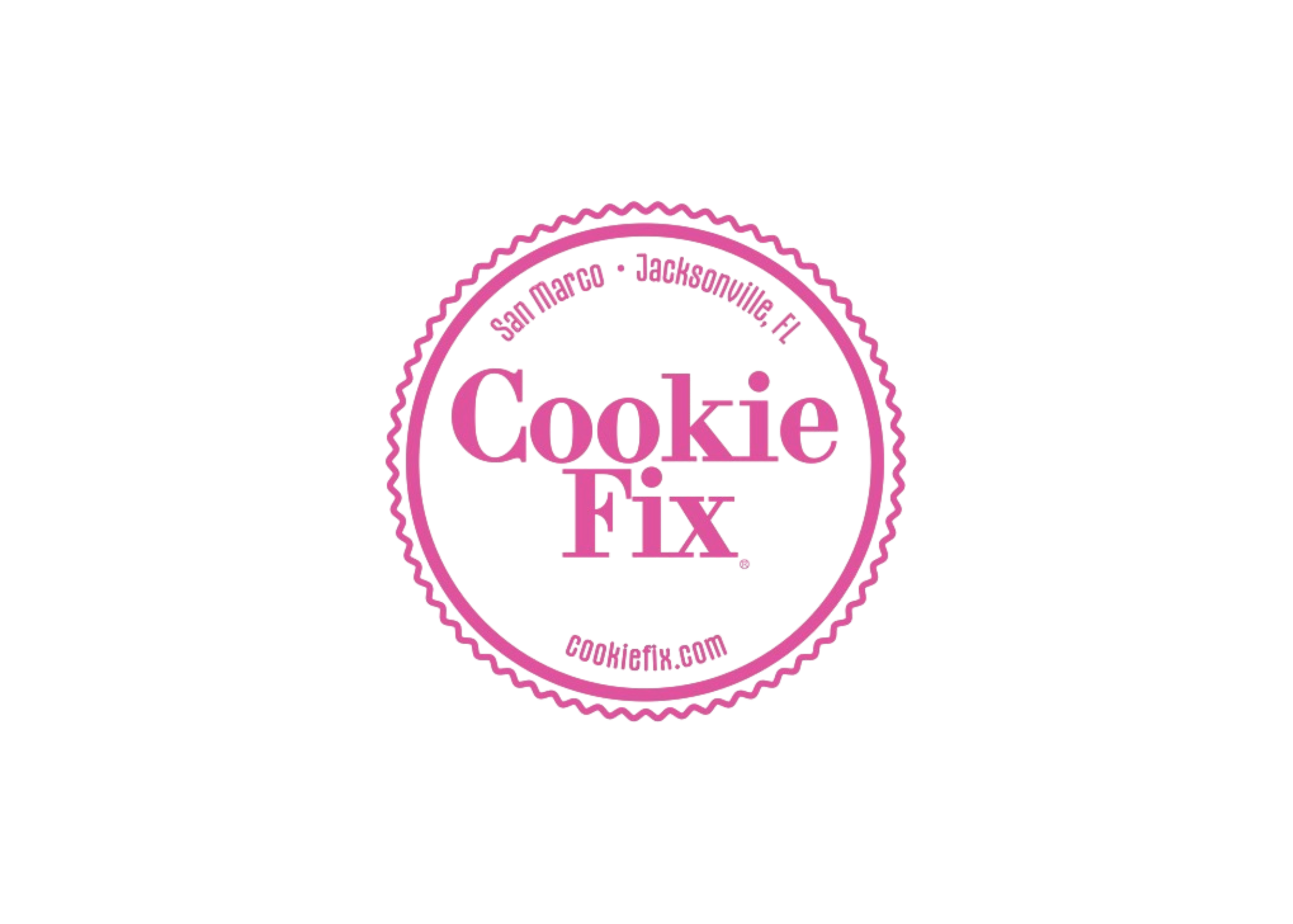 Pink neon sign reading 'Cookie Elf' with additional smaller text below.