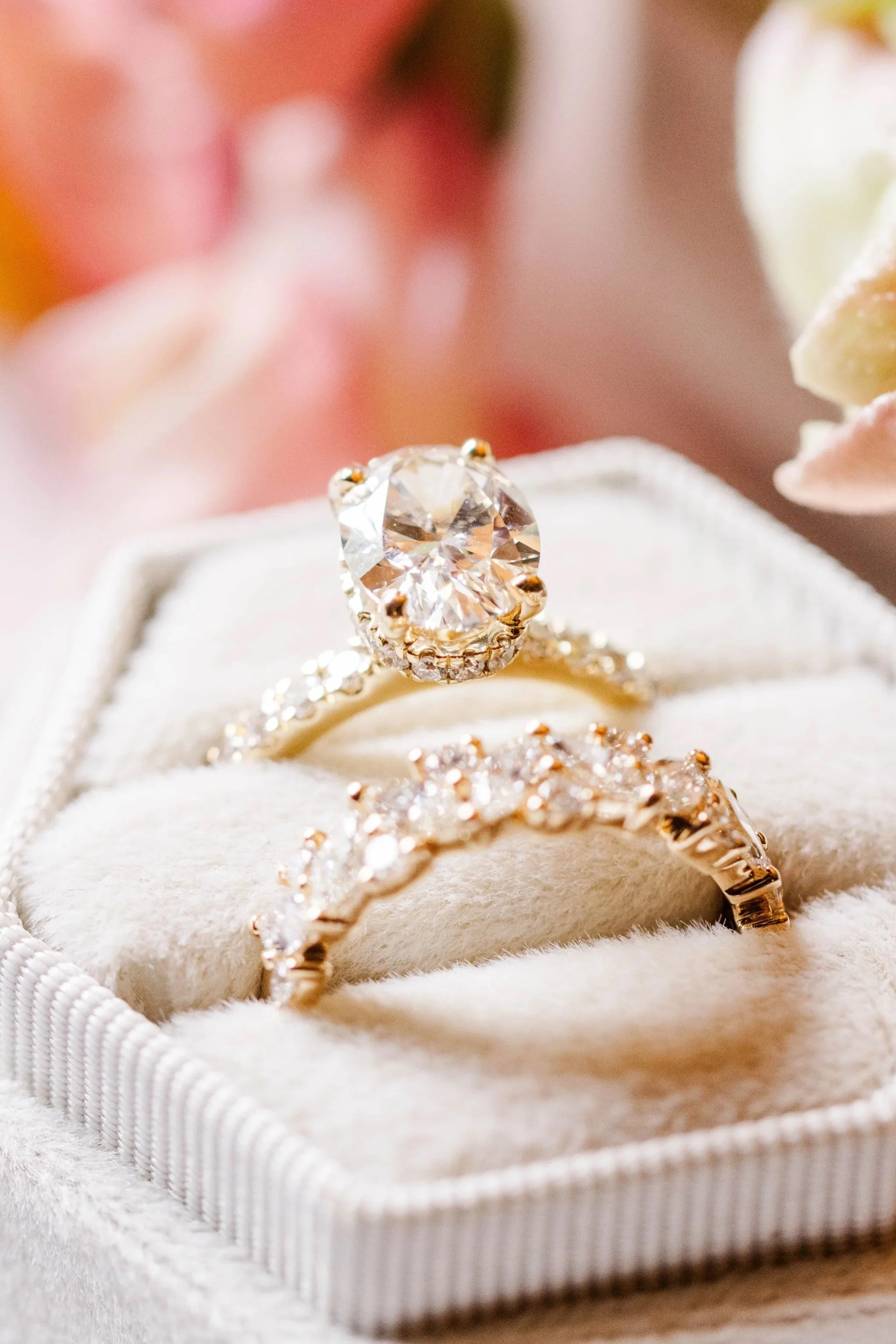 Bridal details of Jared Jewlers rings at Red Gate Farm and Vineyard by Kenzie Riley Photography - Kentucky Wedding Photographer.