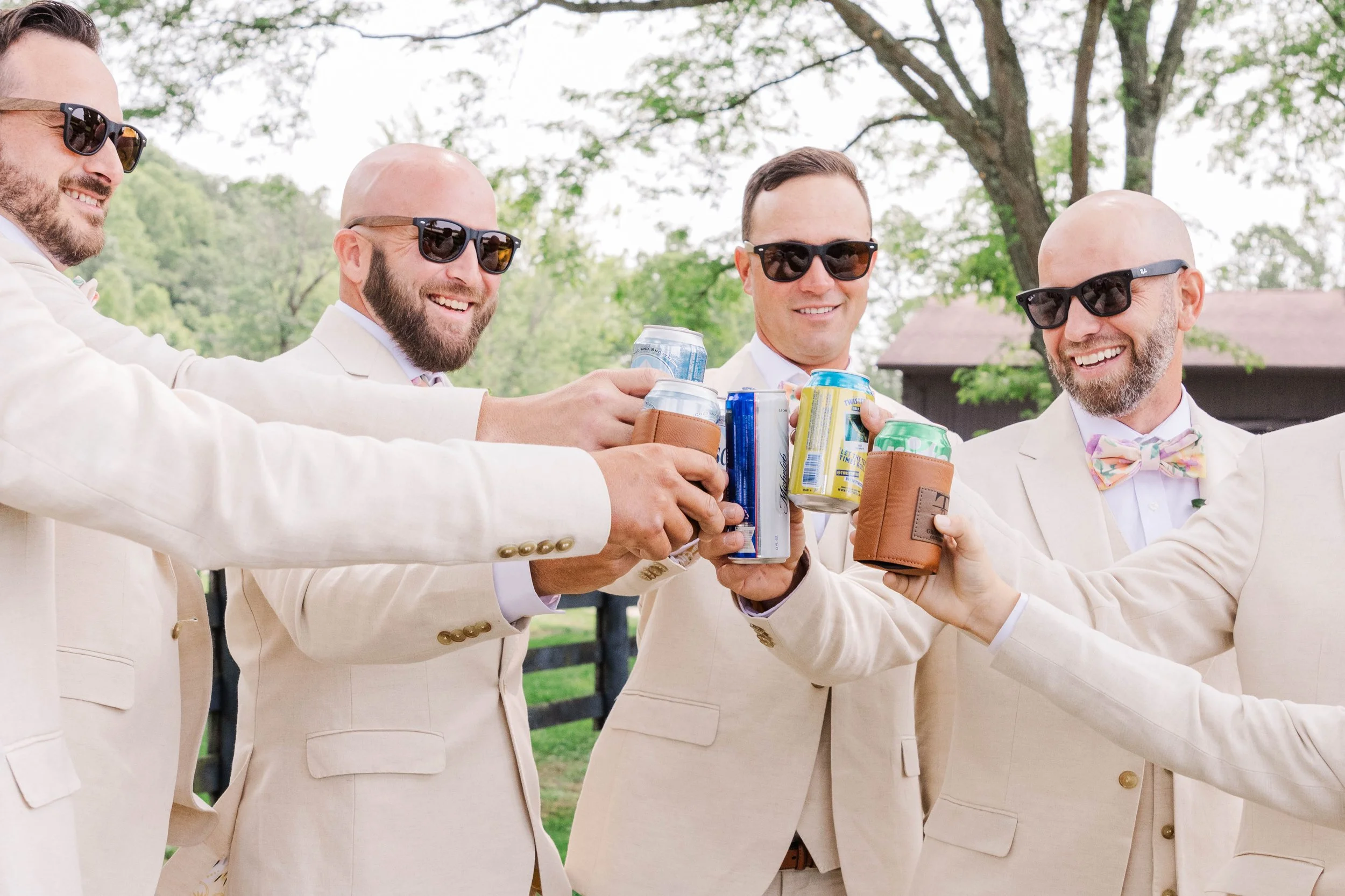 The Carey groomsmen party at Red Gate Farm and Vineyard, Quincy, KY by Kenzie Riley Photography. Kentucky. Kentucky Wedding Photographer.
