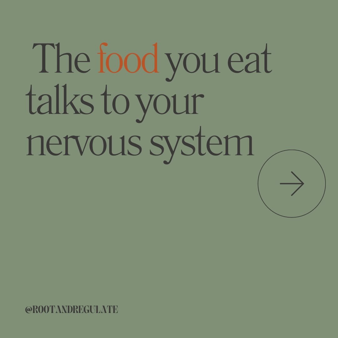 What you eat doesn&rsquo;t just feed your body
It feeds your nervous system too 🤍

Every single day, the foods you choose are sending signals to your brain. Those signals help decide whether you feel calm or wired, grounded or anxious, steady or all