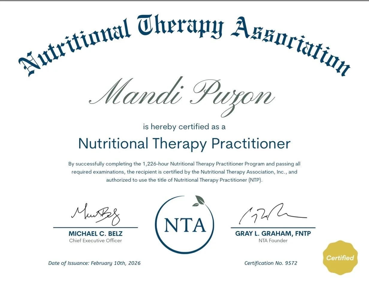 I officially received my Nutritional Therapy Practitioner certification ✨

And wow&hellip; what a journey.

This wasn&rsquo;t about learning another &ldquo;diet&rdquo; or quick fix. It was about understanding the body at a foundational level. Mineral